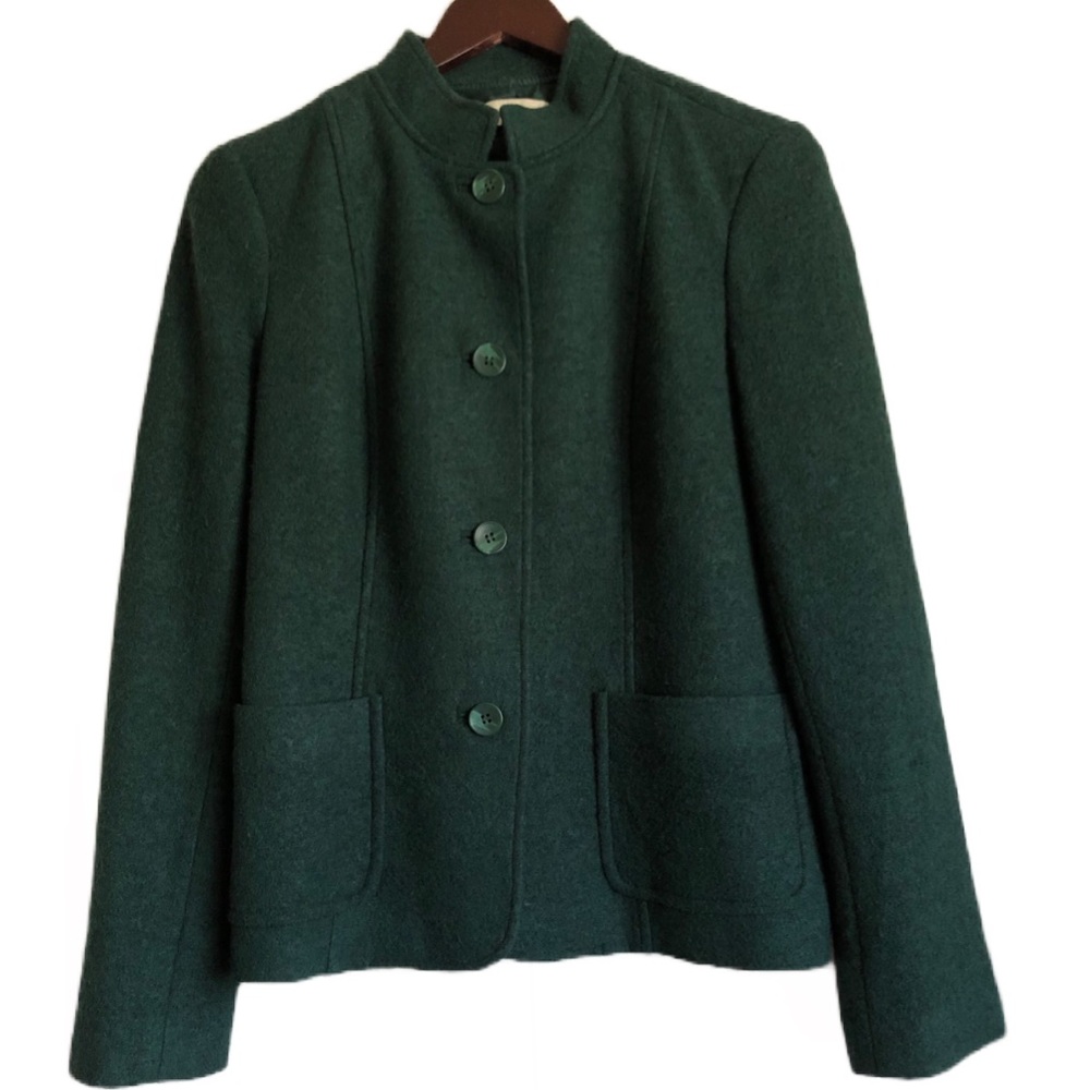 Talbots Green Wool Blend Lined Jacket NWOT